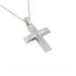 BAPTISM CROSS 14 K GOLD WHITE WITH CHAIN ​​ S162
