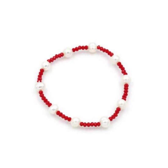 Bracelet with Spinel and pearls 110450