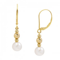Koumian Earrings gold with pearls Akoya 7.5-8.0mm K14 110575