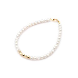 Bracelet with Fresh Water Pearls and K14 gold balls
