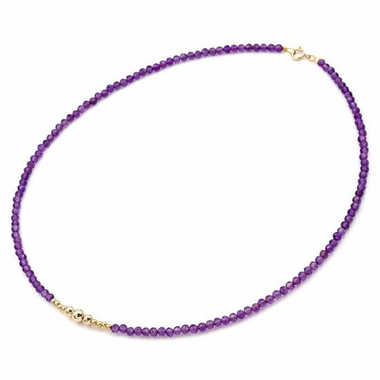 Gold Necklace with Amethyst K14 110901