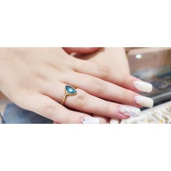 14ct Gold Ring With Blue Stone
