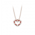 Silver Heart Necklace with Crystals 