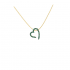 Silver Necklace with special green heart 925 