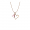 Double heart necklace with silver 925 rose gold plated 