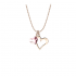 Double heart necklace with silver 925 rose gold plated 