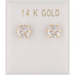14ct gold earrings studded with zircon 