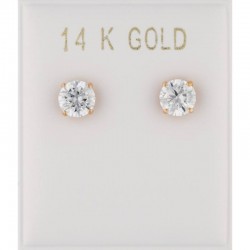 14ct rose gold earrings with 5mm zircon 
