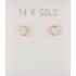 14ct gold single stone earrings with 4mm zircon 