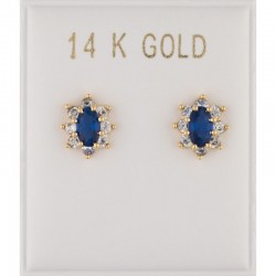 14ct gold rosette earrings with zircon 