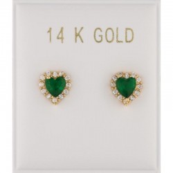 Earrings 14ct gold rosette heart 
