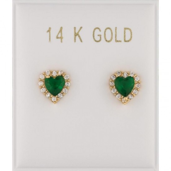 Earrings 14ct gold rosette heart