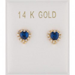 14ct gold rosette earrings with zircon
