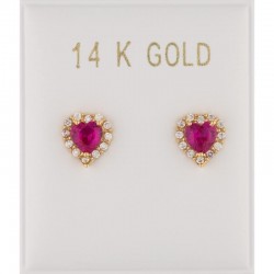 Earrings 14ct gold heart 