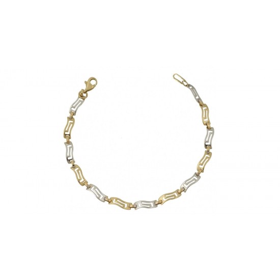 Koumian Gold k White Gold Meander Bracelet Handmade 14K