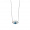 Silver Eye Necklace With Opal And Zircon OK086B
