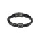 Visetti Men's leather and steel square bracelet SU-BR036BB