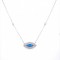 Sterling Silver 925 Opal Necklace with White Zircons Zn1764w