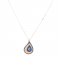 Silver Eye Drop Necklace with Zircon ZN620R