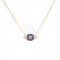 925 Silver Necklace Eye with Zircon White and Blue ZN1063G