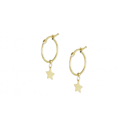 Hoop Earrings Gold With Star 