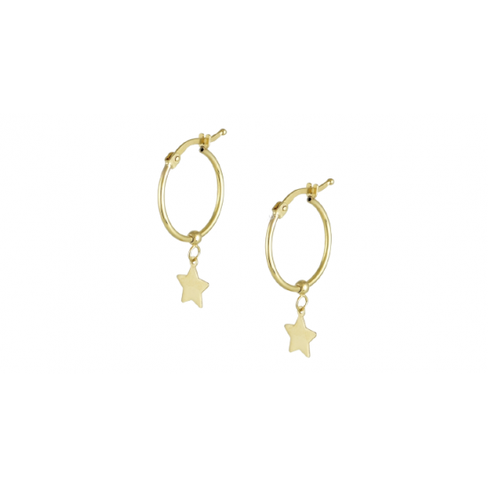 Hoop Earrings Gold With Star KP8055