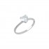 14k white gold ring with zircon stone heart  d082