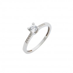 White gold monolith row 14 k with cubic zirconia 