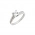 Single stone ring made of white gold with 14 carat zirconia 
