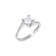 Single stone engagement ring white gold 14 carat flame with zirconia