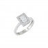 Single stone engagement ring made of white gold flame with zirconia Italian design 14 carats 
