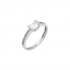 Single stone Ring 14 Carat White Gold Gold d098