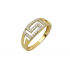 Meander greka 14k Gold Ring with Kumian zircon GRE8031