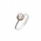 White gold rosette ring with rose gold K 14