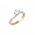 Engagement ring gold and white gold 14 carat flame 