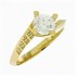 Single stone ring with zirconia flame 14 carats 