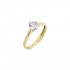 Gold single stone ring with 14ct white gold center
