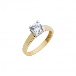 14ct ring Gold monolith with white gold 