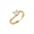 Single Stone 14ct Gold Engagement  Flame Design d068