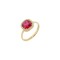 14ct gold ring with red topaze 