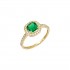 14ct Gold Rosette Ring with White and green Zirconia 