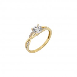 Single stone Engagement ring 14 carat gold infinity 