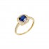 14ct Gold Ring Rosette with london blue zircon 