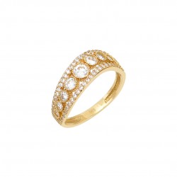 14ct Gold Ring With white zircons 