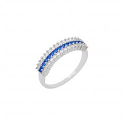 14ct White Gold Ring With Blue-white Zircon 