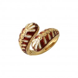 18ct Gold Ring Snake with enamel d138