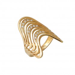 Handmade 14K Gold Ring with Zircon d140