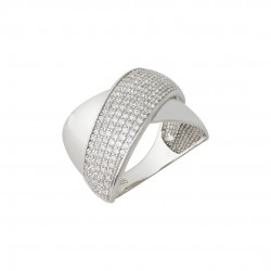 White Gold Ring 14k Design X With Zircon d155