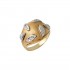 Handmade Ring Gold 14 k With Italian Zircon d156