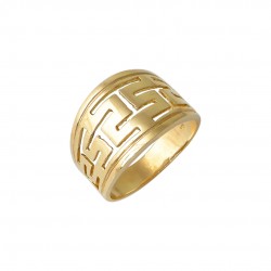 Handmade Ring Gold 14K Meander d157